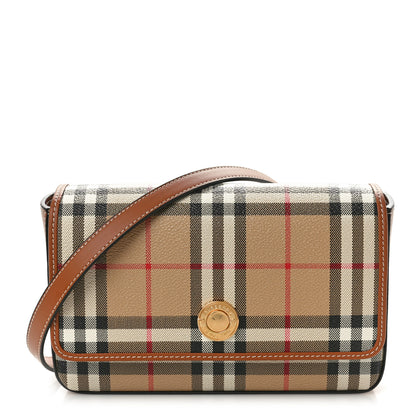 Burberry E-Canvas Vintage Check Hampshire Crossbody Archive Beige 1 of 9