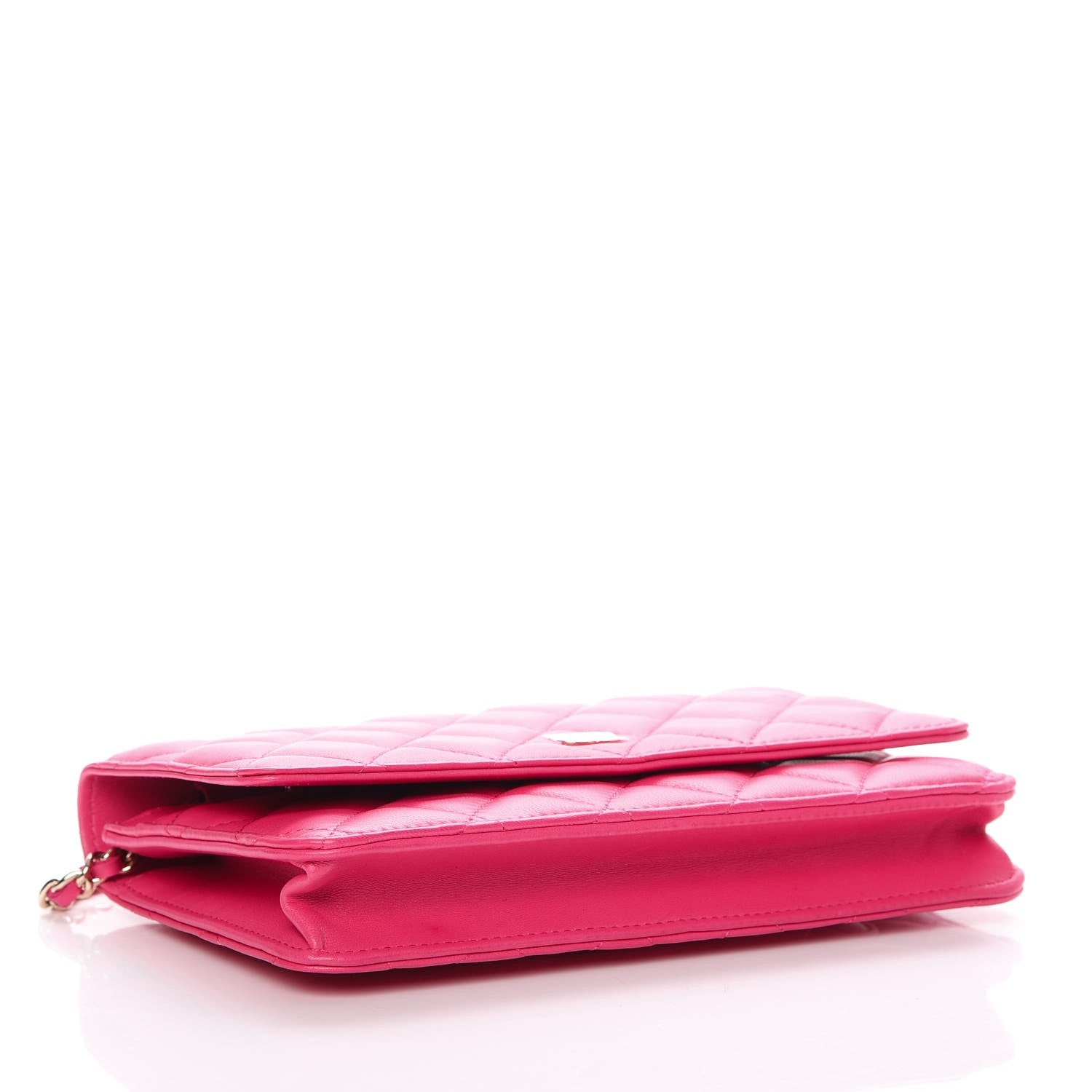 Chanel Lambskin Quilted Wallet On Chain WOC Pink 4 of 10