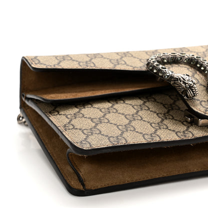 Gucci GG Supreme Monogram Suede Crystal Small Dionysus Shoulder Bag Beige Ebony Taupe 8 of 10