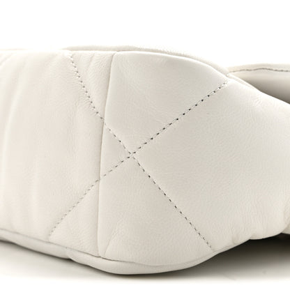 Chanel Goatskin Quilted Medium Chanel 19 Flap White 10 of 12