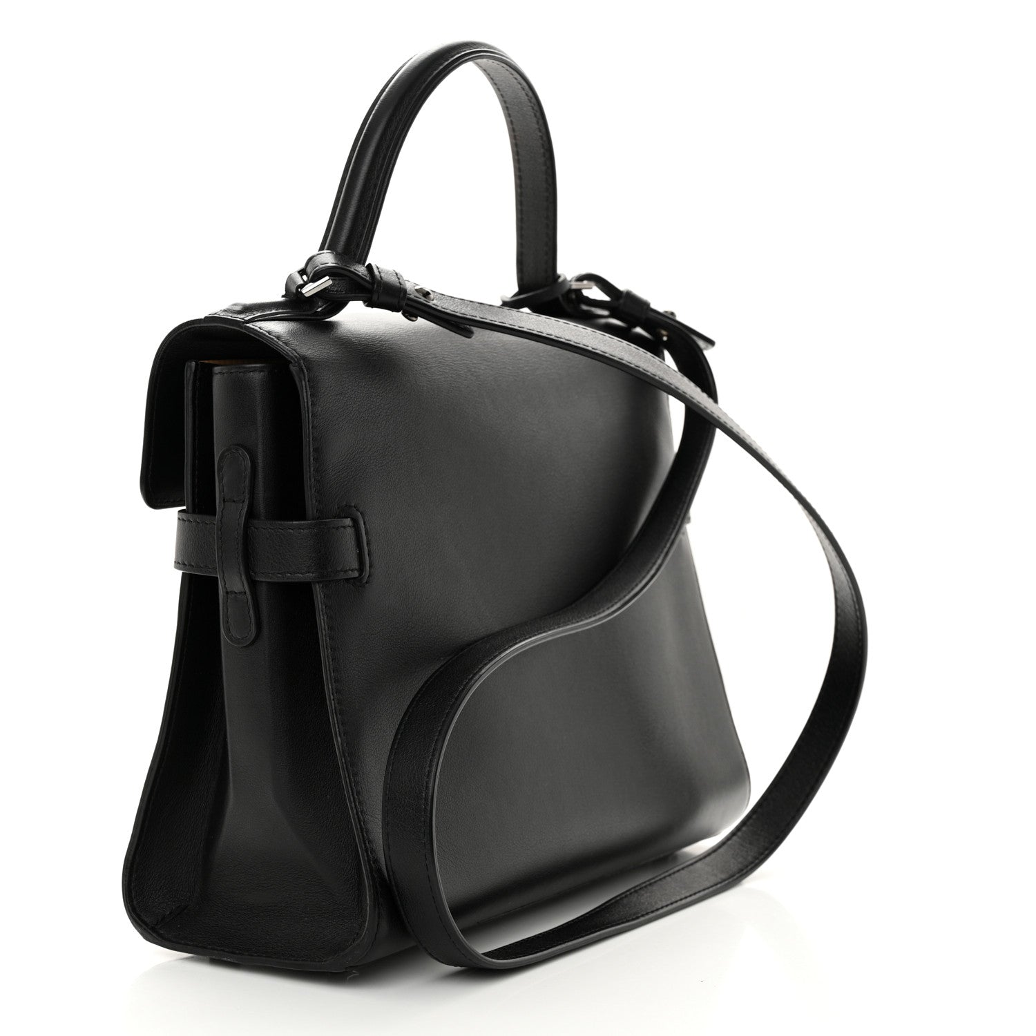 Delvaux Calfskin MM Tempete Satchel Black 4 of 12
