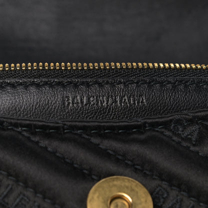 Balenciaga Satin Jacquard Logo Matelasse S BB Round Shoulder Bag Black 6 of 15