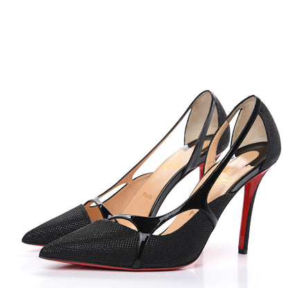 Christian Louboutin Glitter Edith 100 Pumps 40.5 Black 3 of 8