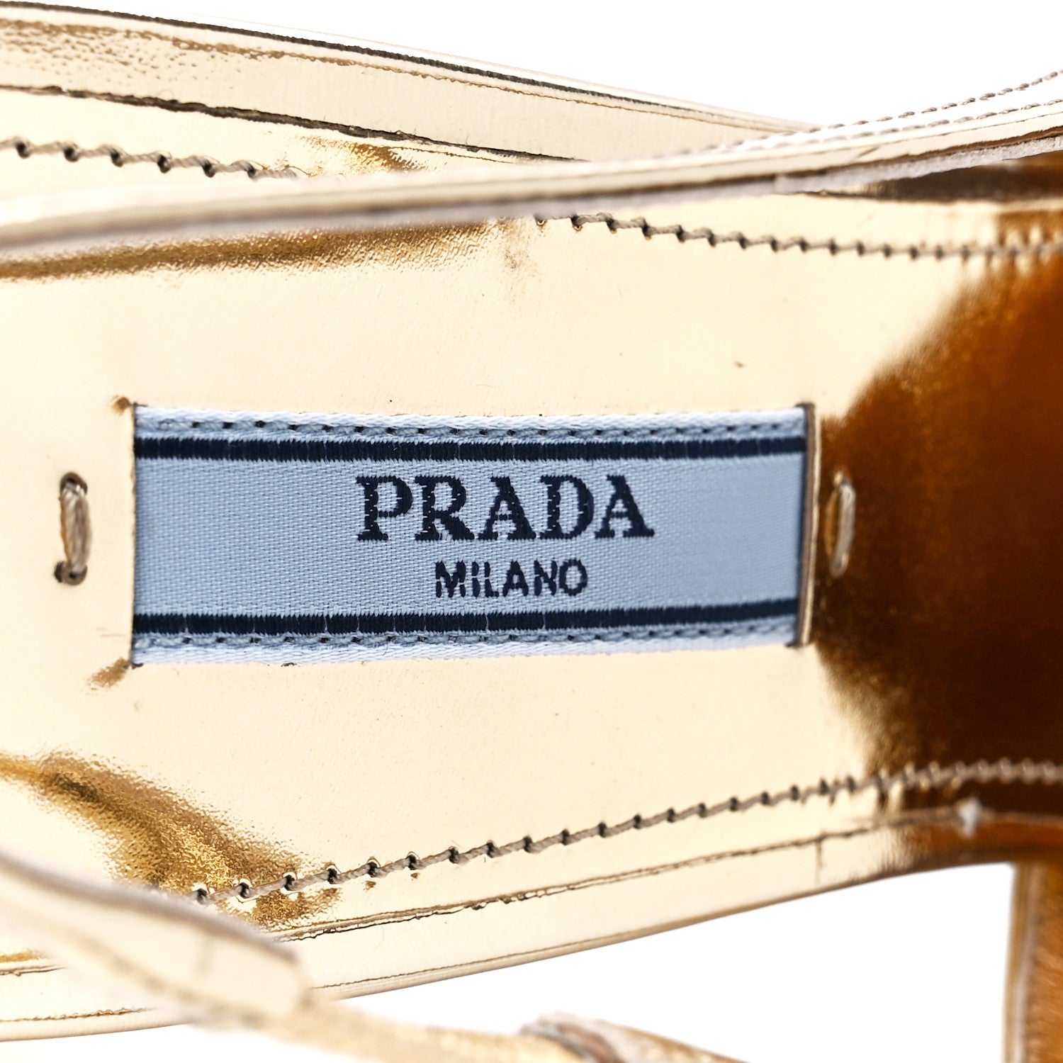 Prada Metallic Calfskin Metal Triangle Logo 85mm Slingback Pumps 38 Platino 7 of 8