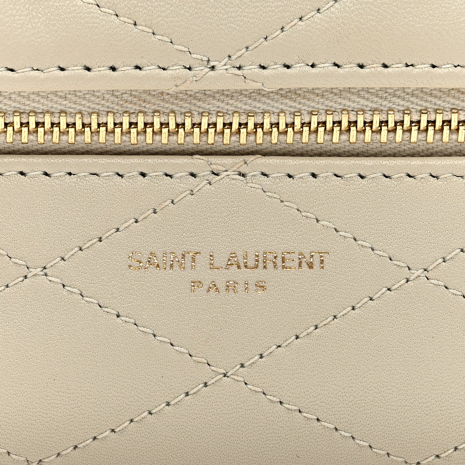 Saint Laurent Grain De Poudre Quilted Vanity Bag Top Handle Crema Soft 8 of 12