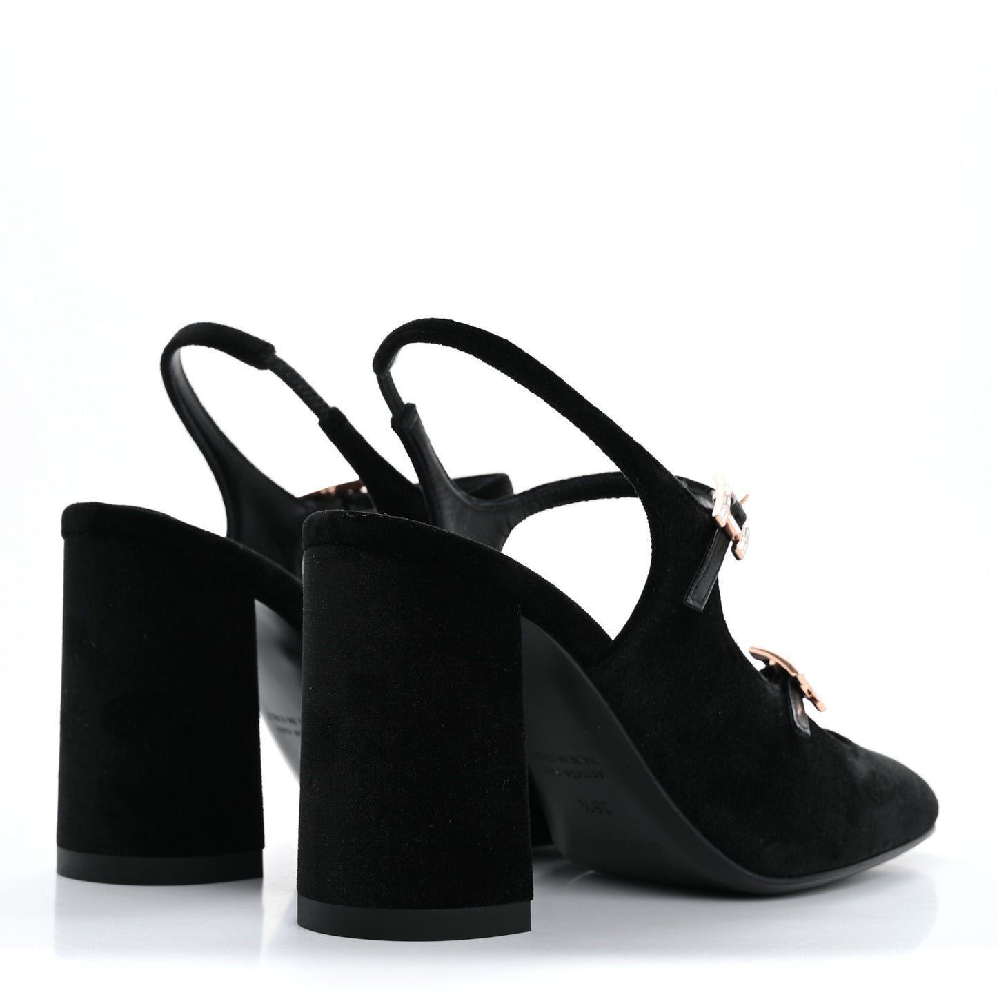 Velvet Rhinestone Jackie 90 Pumps 36.5 Black