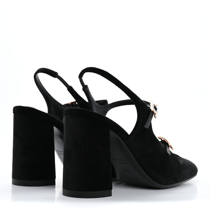 Hermes Velvet Rhinestone Jackie 90 Pumps 36.5 Black 5 of 10