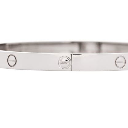 Cartier 18K White Gold LOVE Single Screw Bracelet 19 4 of 9