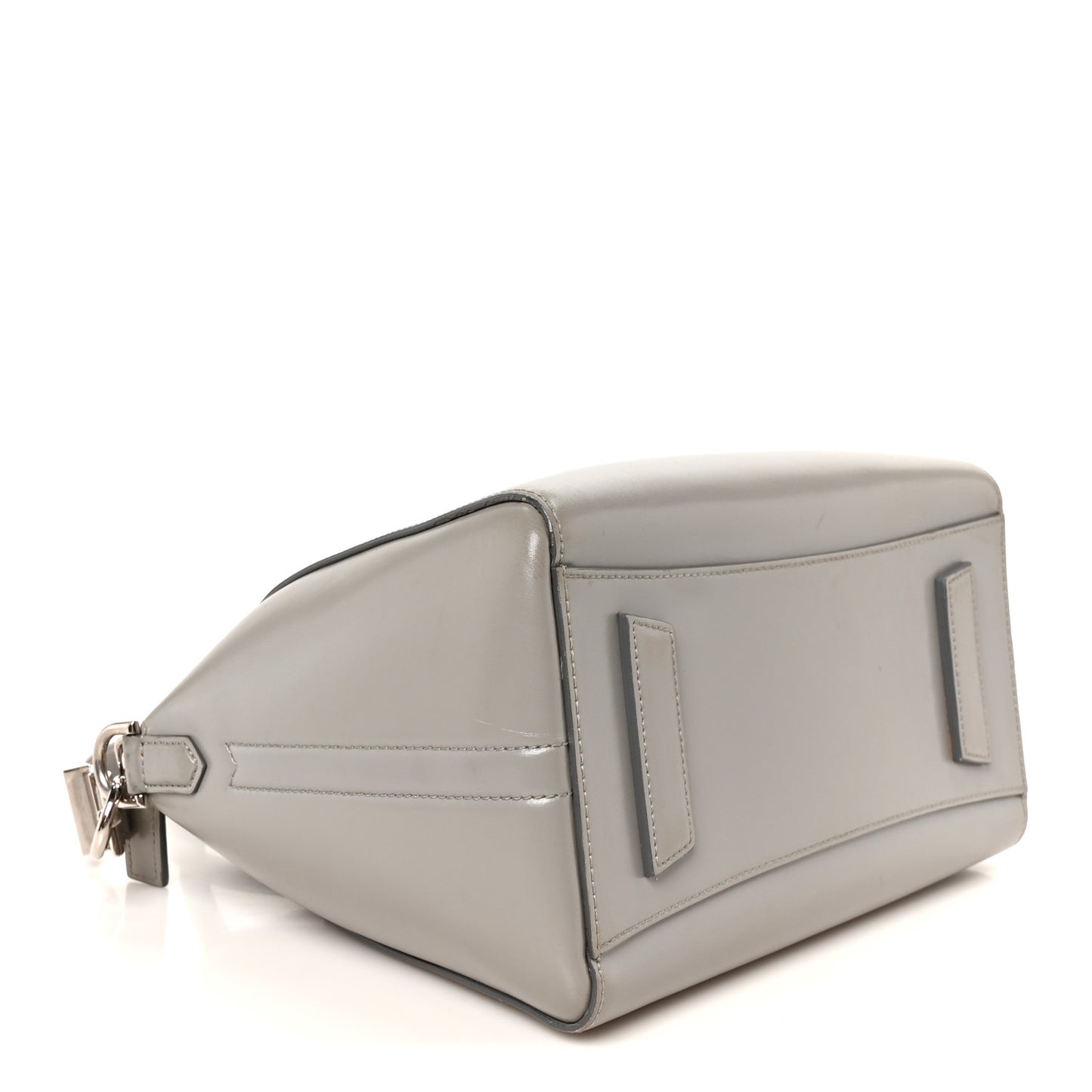 Shiny Lord Calfskin Small Antigona Pearl Grey