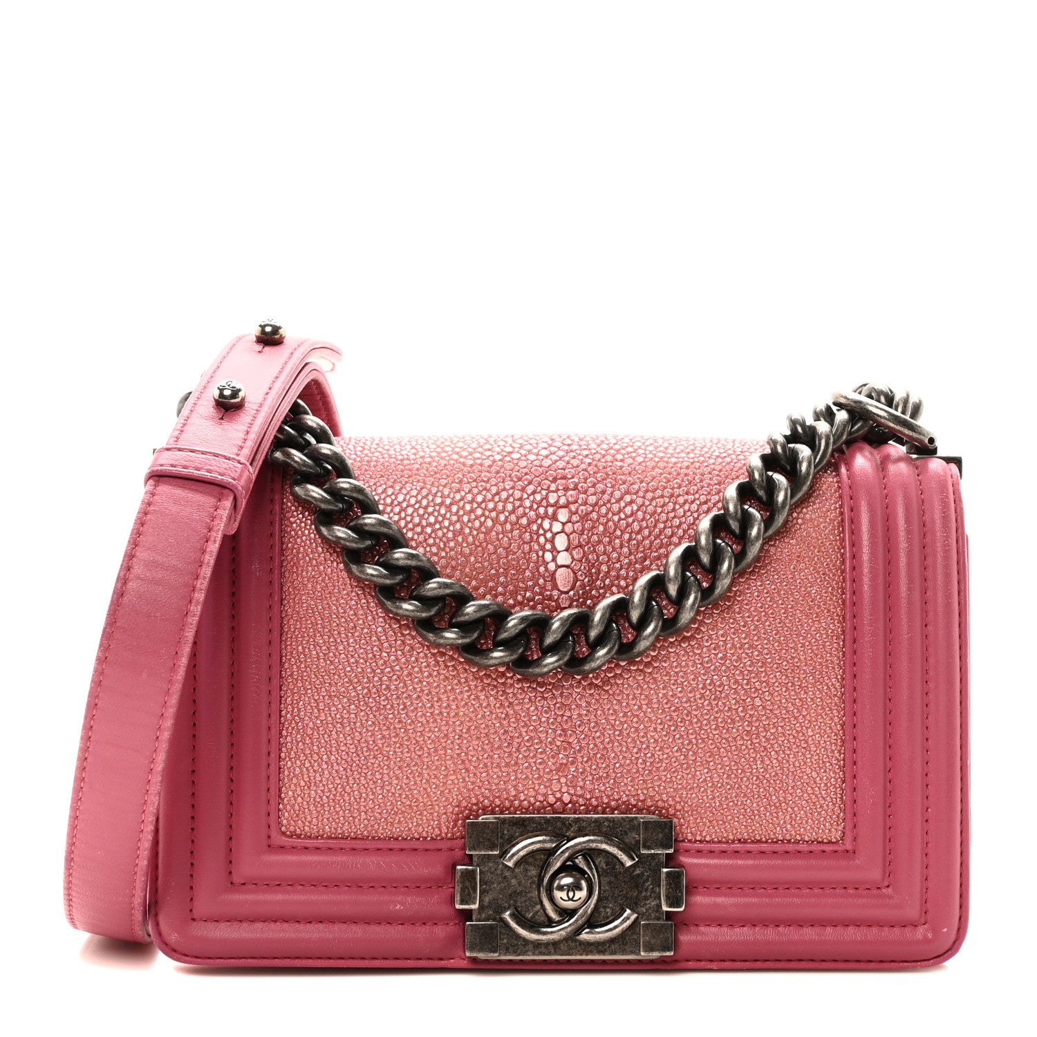 Chanel Galuchat Stingray Small Boy Flap Pink 1 of 10