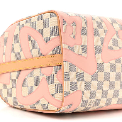 Louis Vuitton Damier Azur Tahitienne Speedy Bandouliere 30 Rose Ballerine 9 of 9