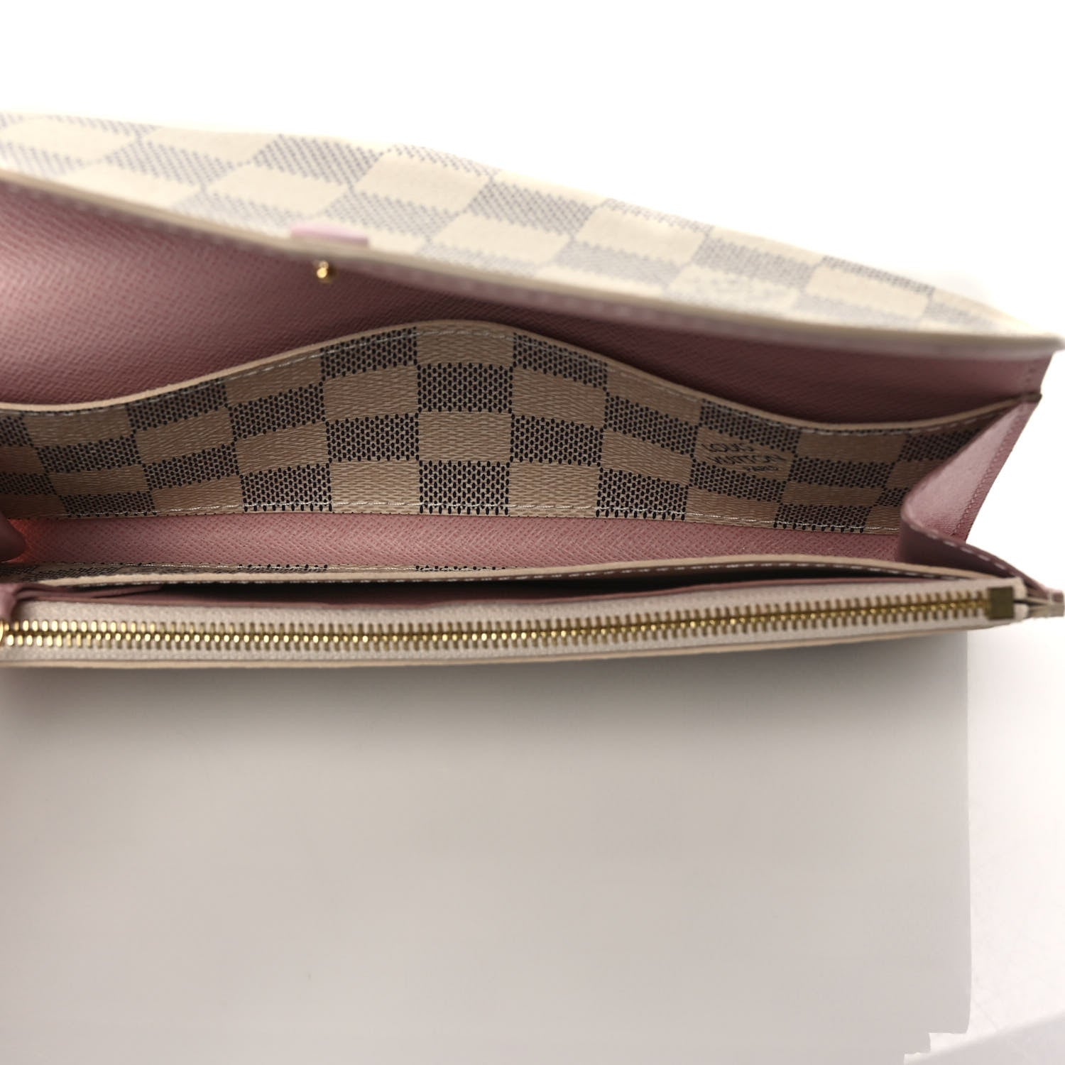 Louis Vuitton Damier Azur Emilie Wallet Rose Ballerine 5 of 7