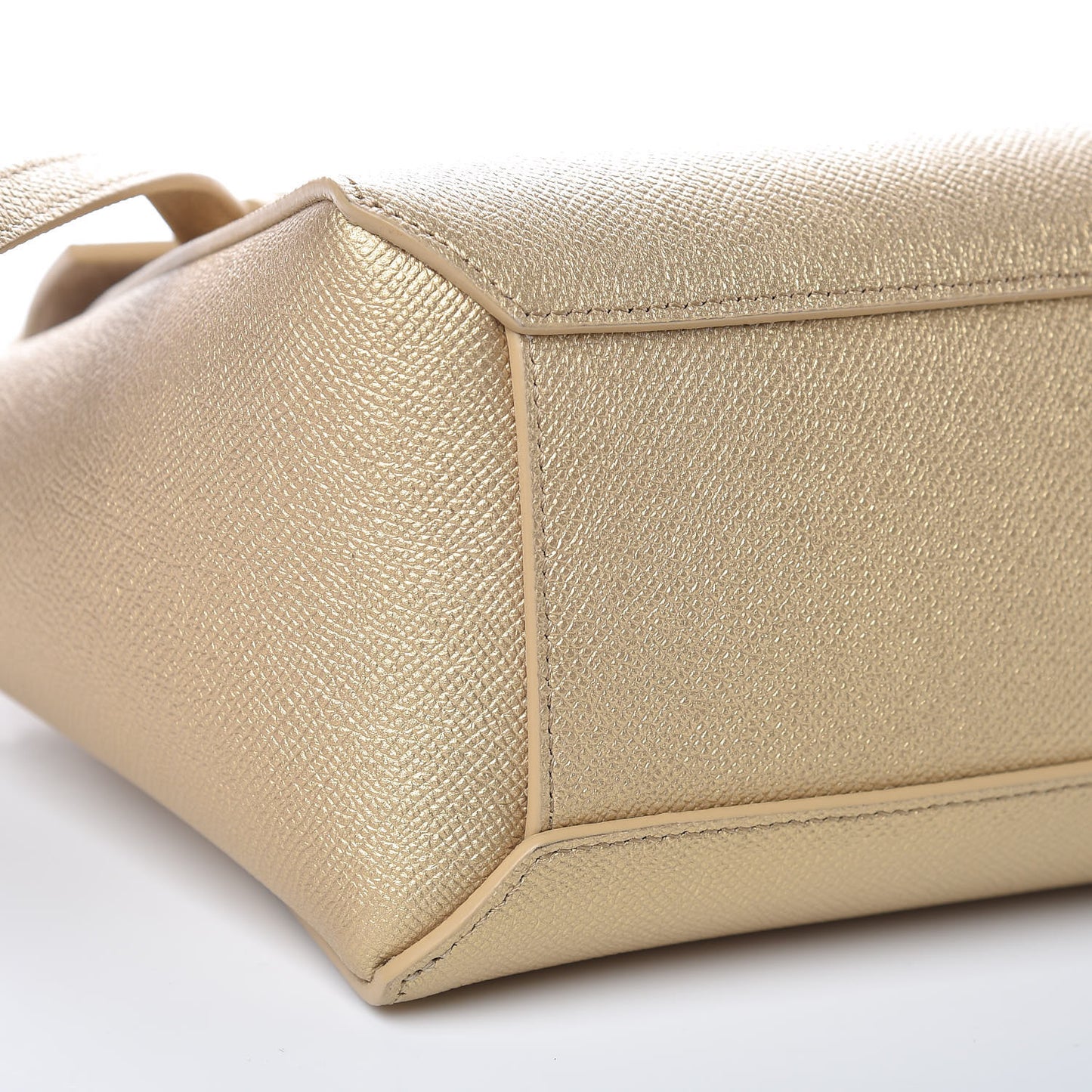 Laminated Calfskin Nano Belt Bag Gold