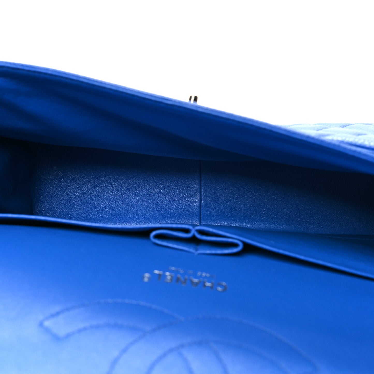 Caviar Quilted Jumbo Double Flap Blue