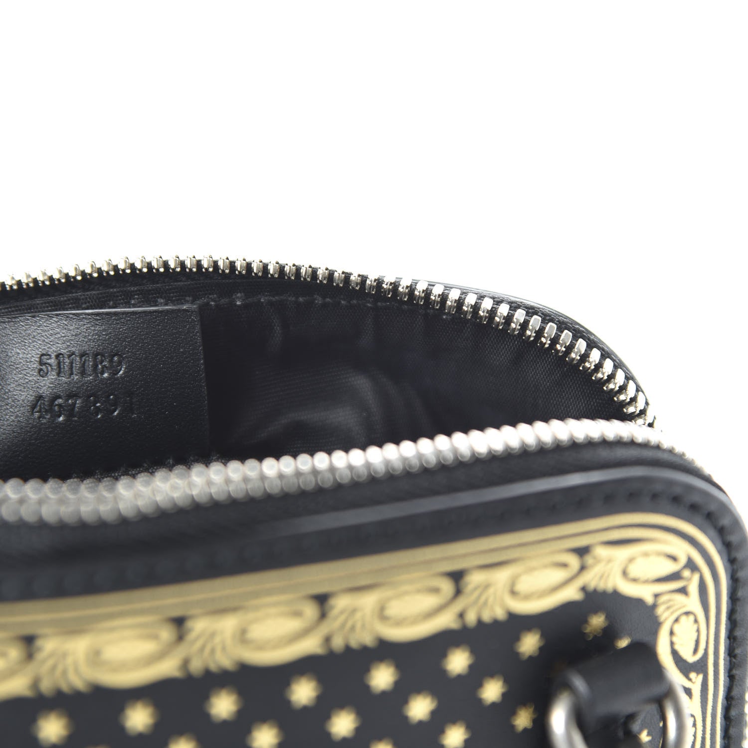 Gucci X SEGA Calfskin GUCCY Stars Mini Dome Shoulder Bag Black Gold 9 of 10