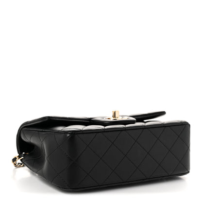 Chanel Lambskin Quilted Mini Top Handle Rectangular Flap Black 3 of 10