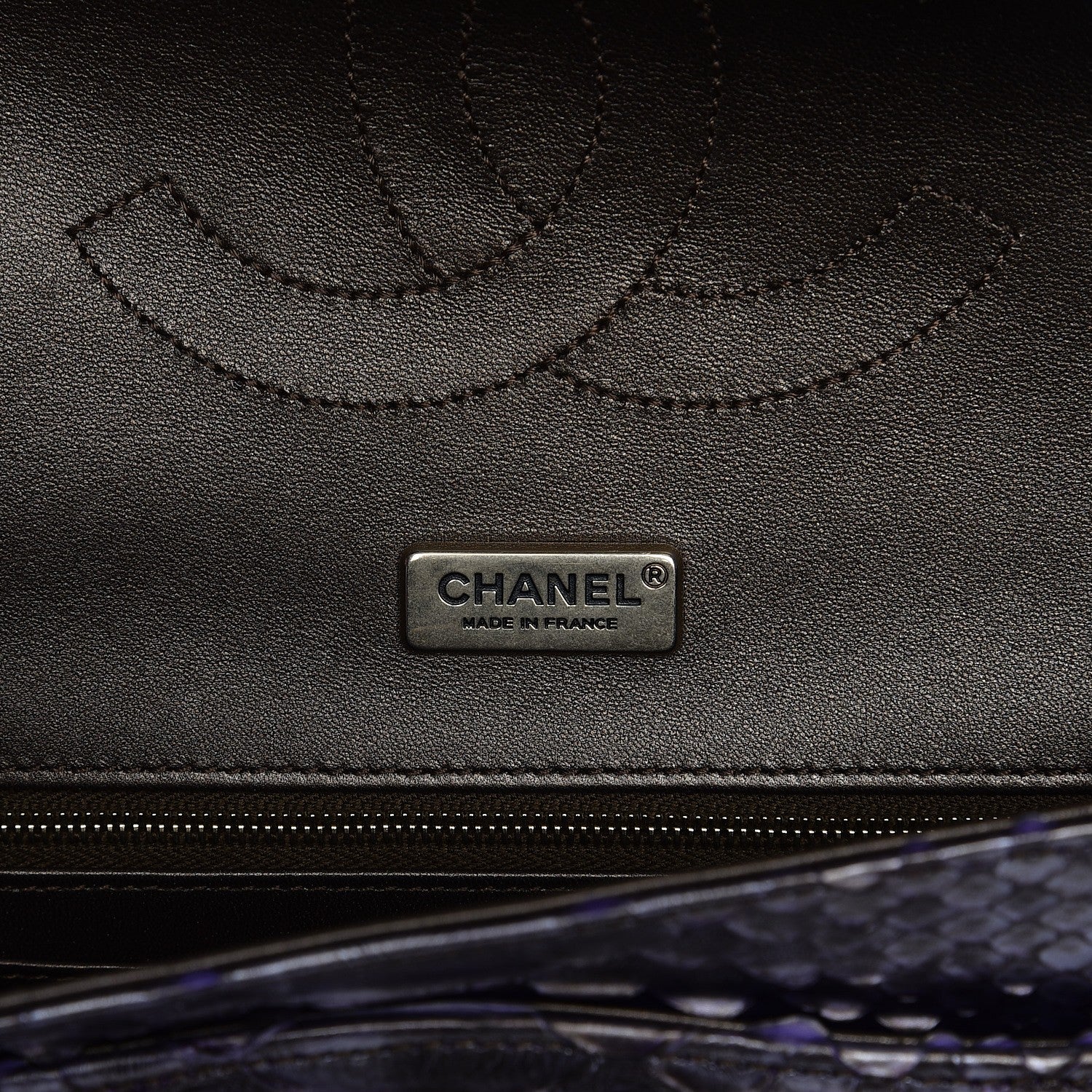 Chanel Metallic Python 2.55 Reissue 226 Flap Purple 6 of 9