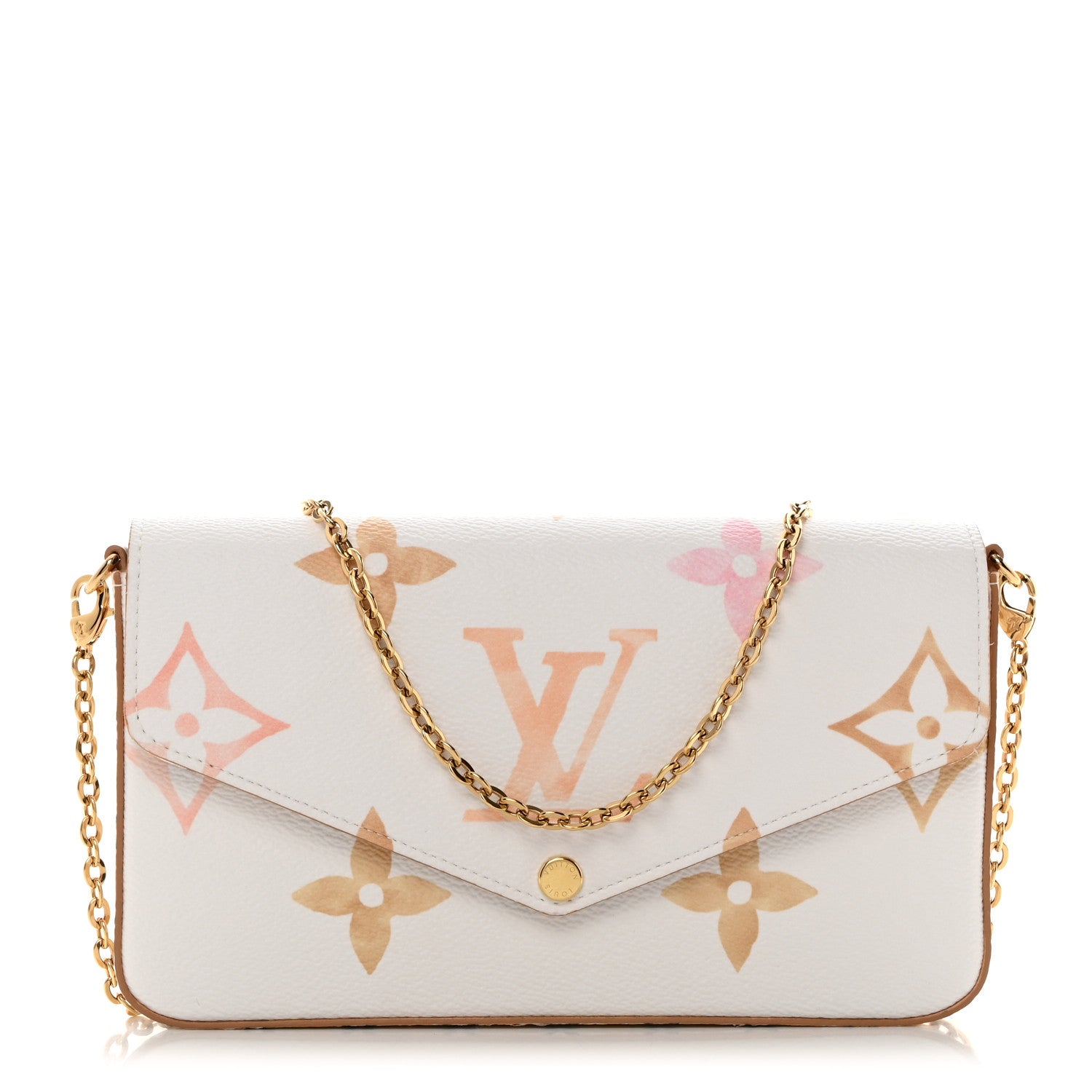 Louis Vuitton Monogram Giant By The Pool 2.0 Felicie Pochette Chain Wallet Beige 1 of 10