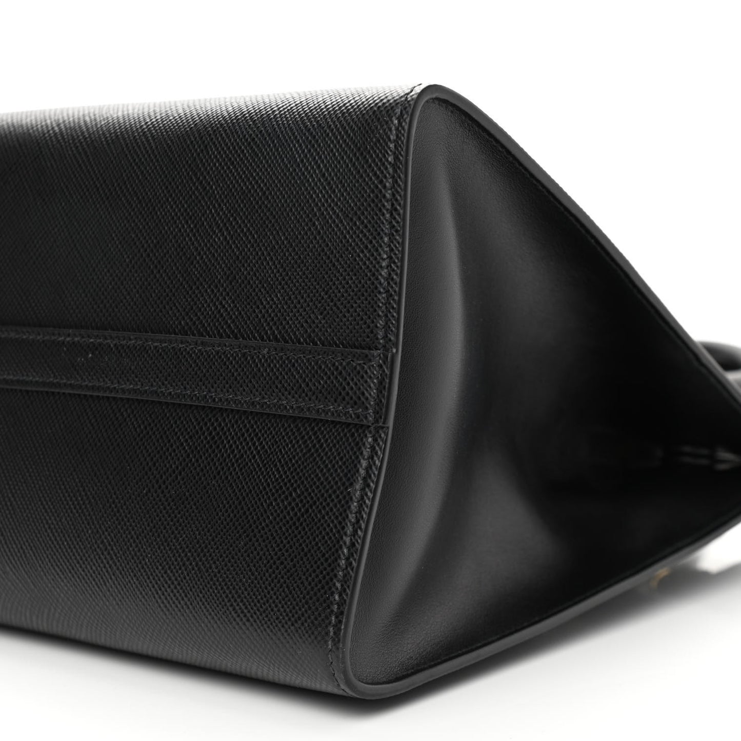 Saffiano Cuir Calfskin Medium Monochrome Top Handle Tote Black