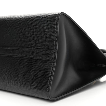 Prada Saffiano Cuir Calfskin Medium Monochrome Top Handle Tote Black 9 of 11