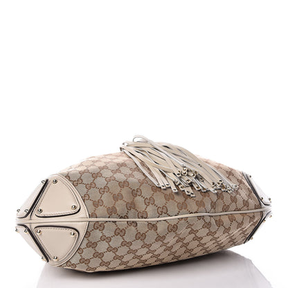 Gucci Monogram Large Indy Top Handle Hobo Off White 5 of 12