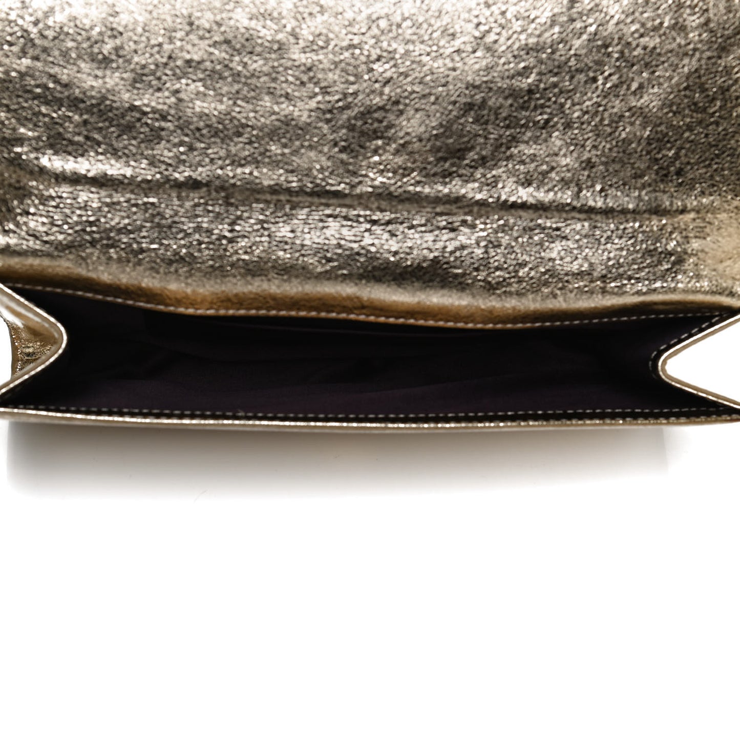 Metallic Calfskin Monogram Large Belle De Jour Clutch Gold