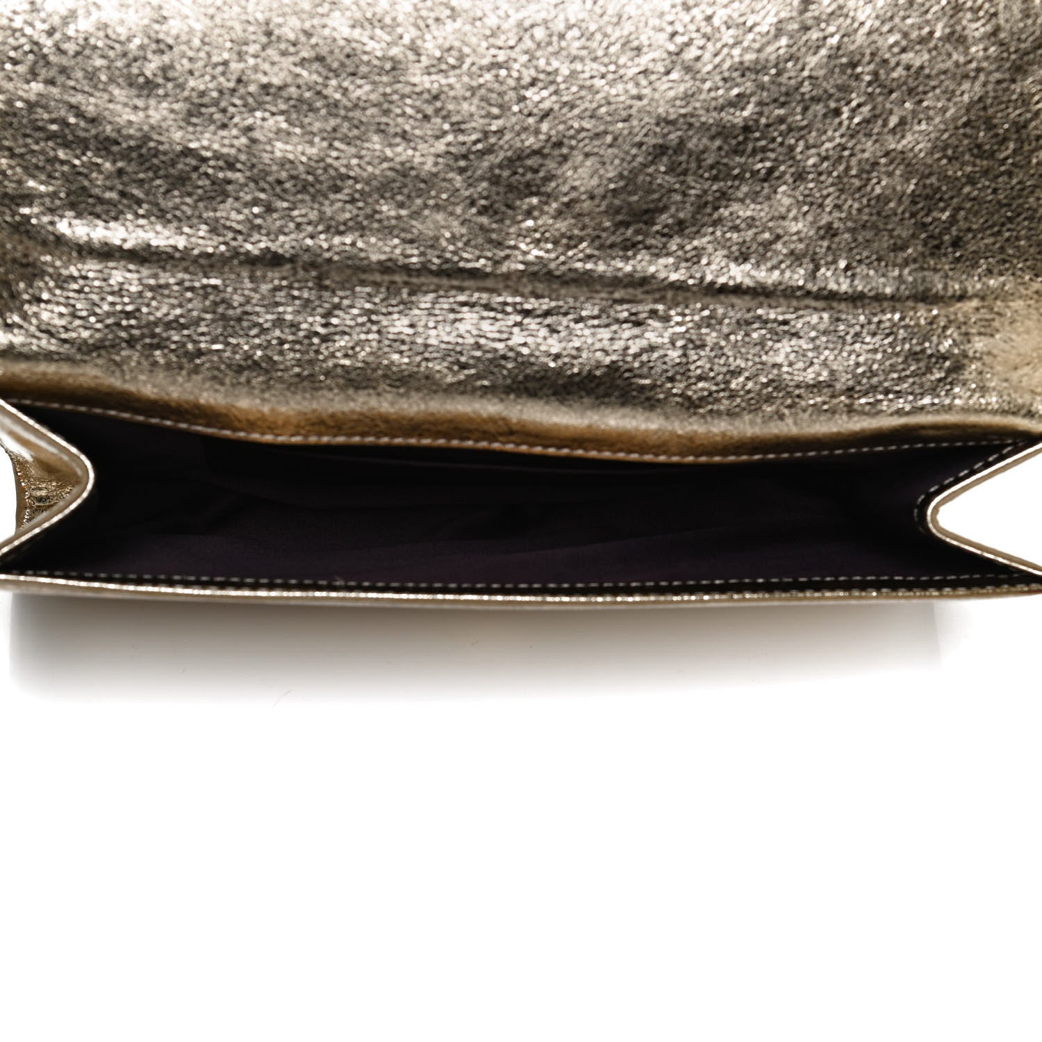 Saint Laurent Metallic Calfskin Monogram Large Belle De Jour Clutch Gold 7 of 8