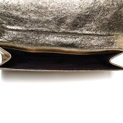 Saint Laurent Metallic Calfskin Monogram Large Belle De Jour Clutch Gold 7 of 8