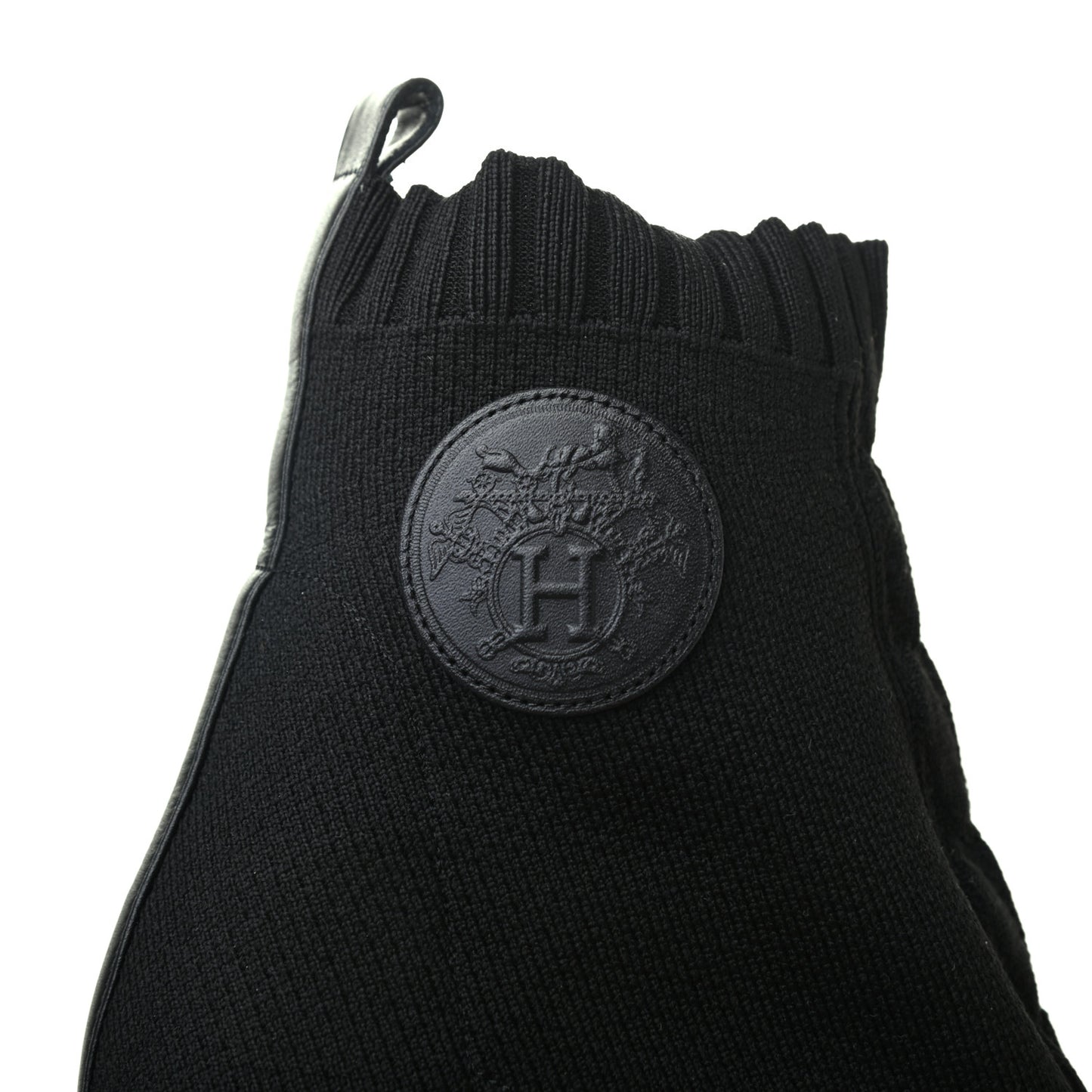 Knit Calfskin Volver Ankle Boots 37 Black