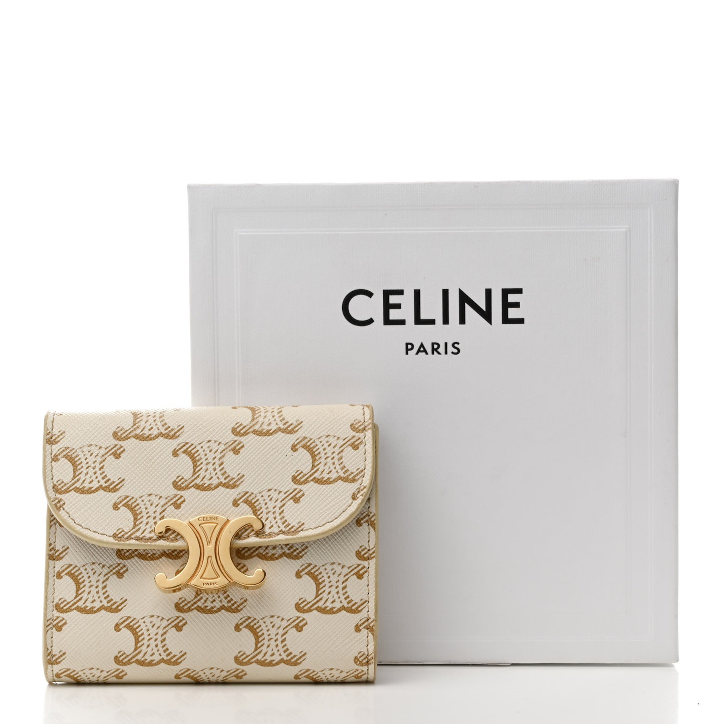 Triomphe Canvas Small Triomphe Wallet White