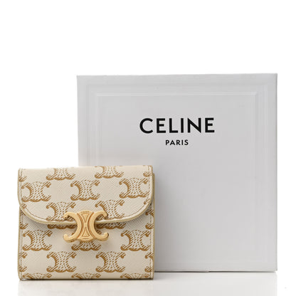 Celine Triomphe Canvas Small Triomphe Wallet White 14 of 14