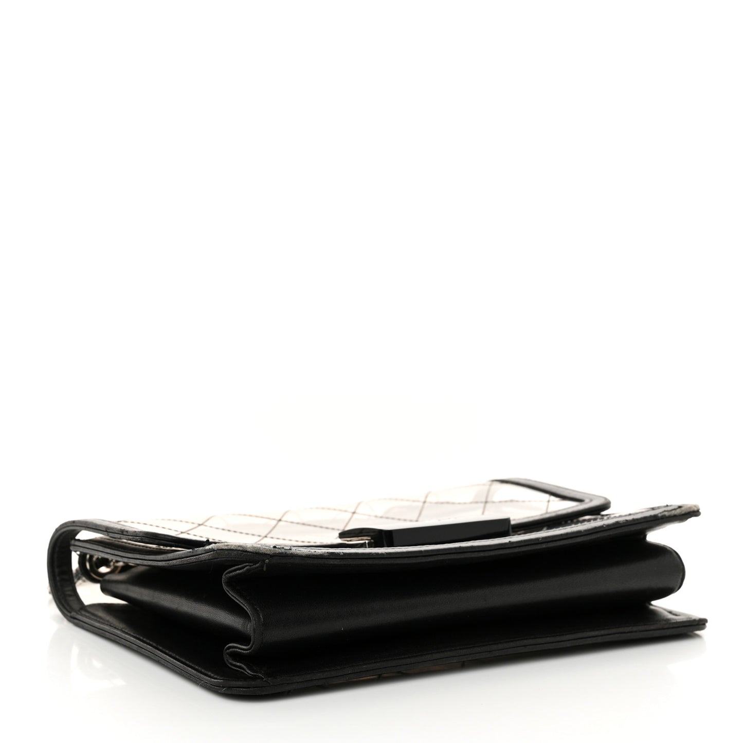 PVC Lambskin Quilted Beauty Lock Flap Black