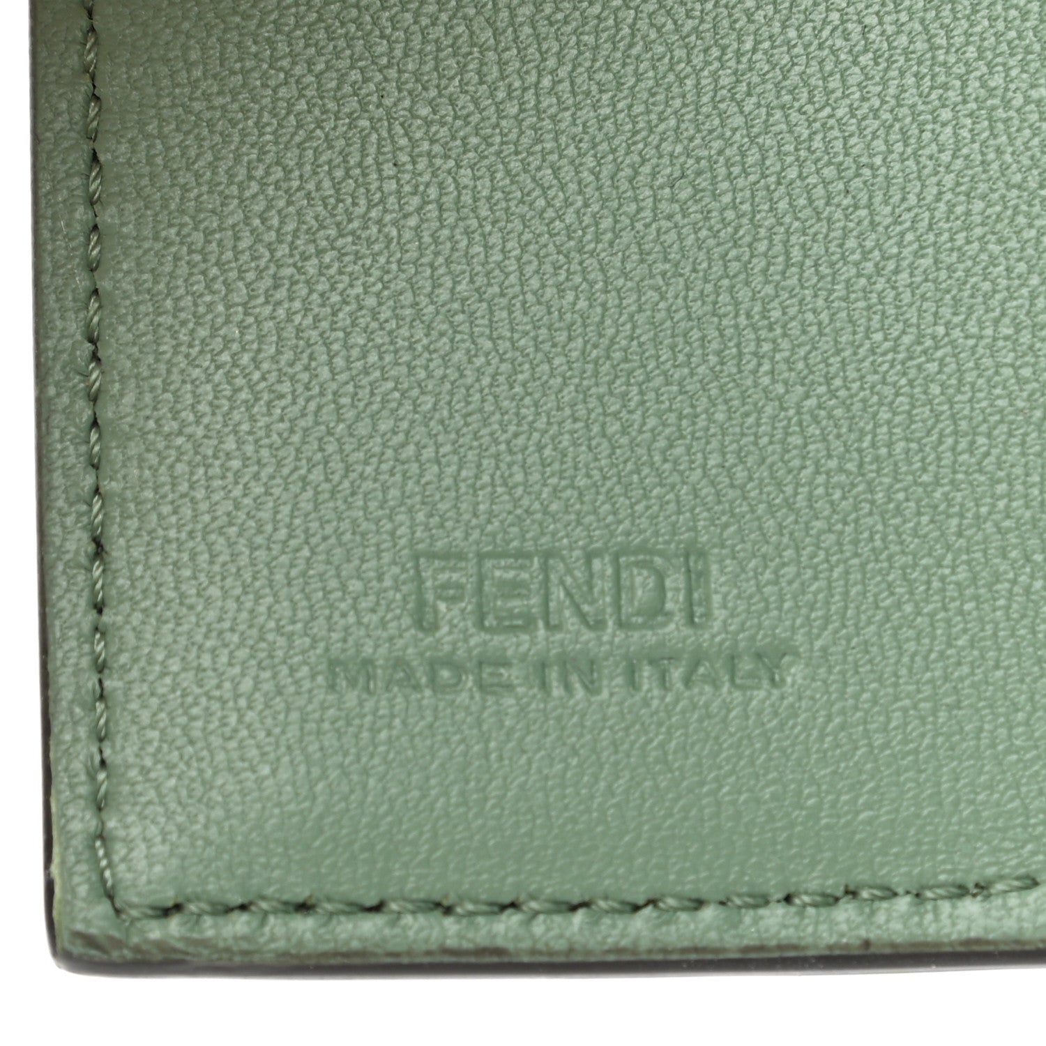 Fendi Nappa Matisse FF Embossed Micro Tri-Fold Wallet Menta 8 of 10