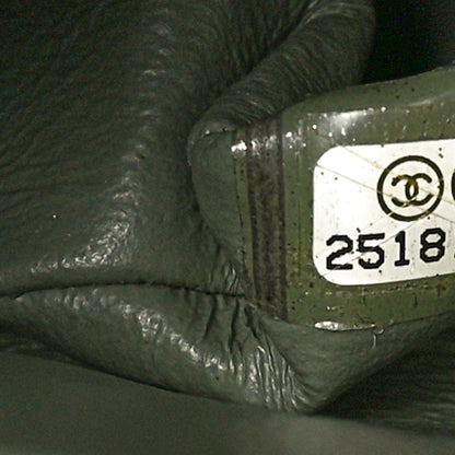 Chanel Caviar Chevron Quilted Medium Double Flap  Green 7 of 10