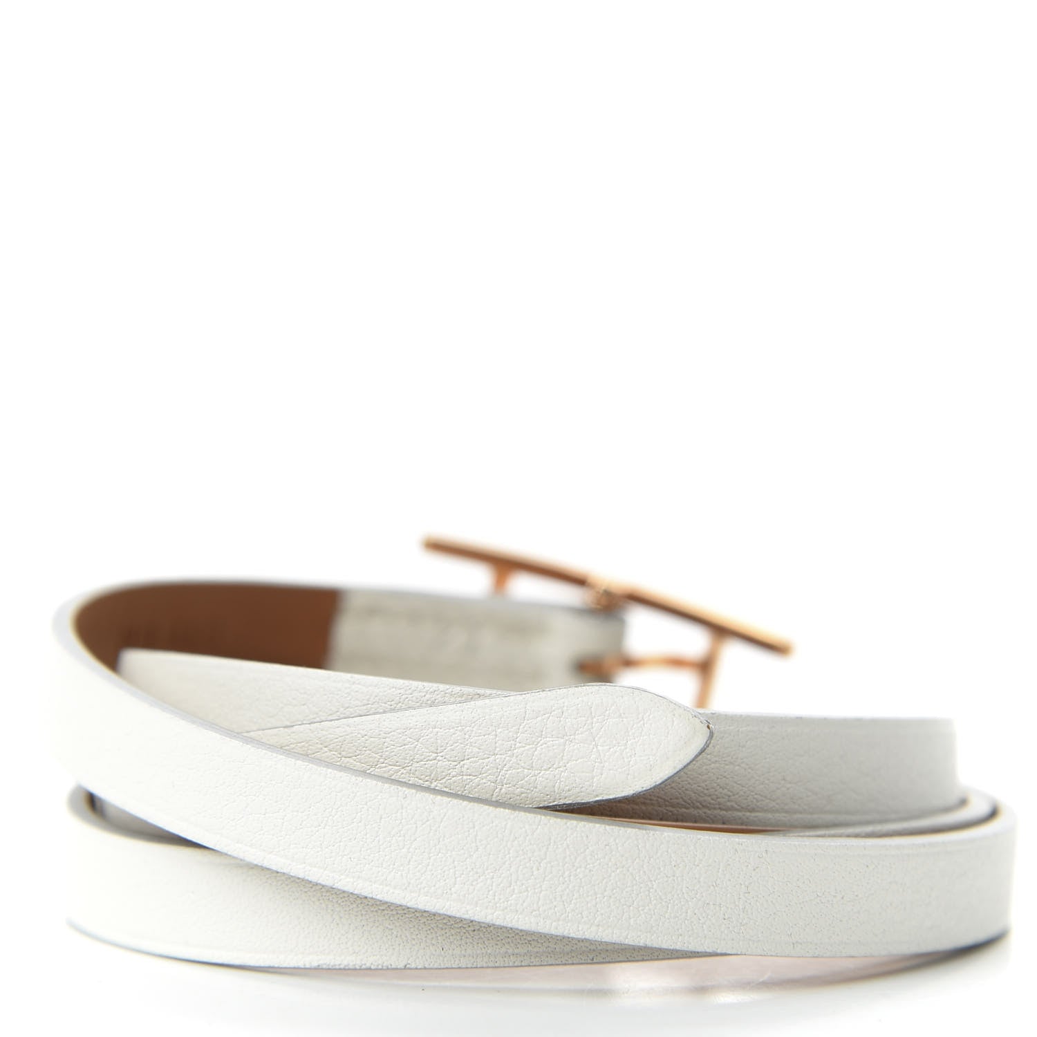 Hermes Swift Hapi 3 MM Triple Tour Wrap Bracelet T2 White 3 of 6