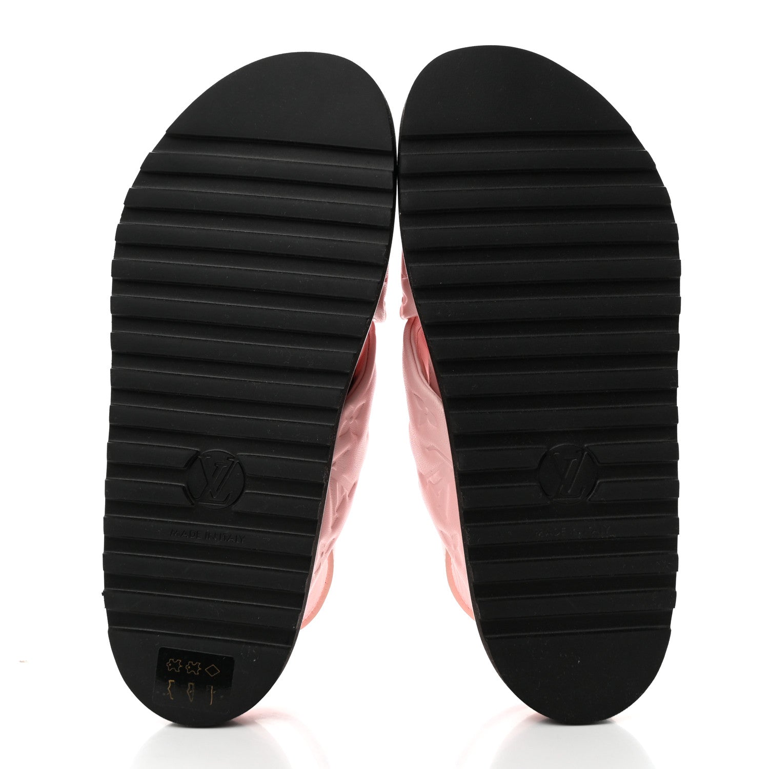 Louis Vuitton Lambskin Monogram Embossed Paseo Flat Comfort Sandals 37 Rose Clair 5 of 9