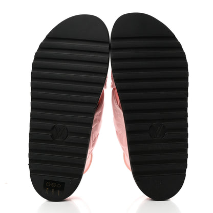 Louis Vuitton Lambskin Monogram Embossed Paseo Flat Comfort Sandals 37 Rose Clair 5 of 9