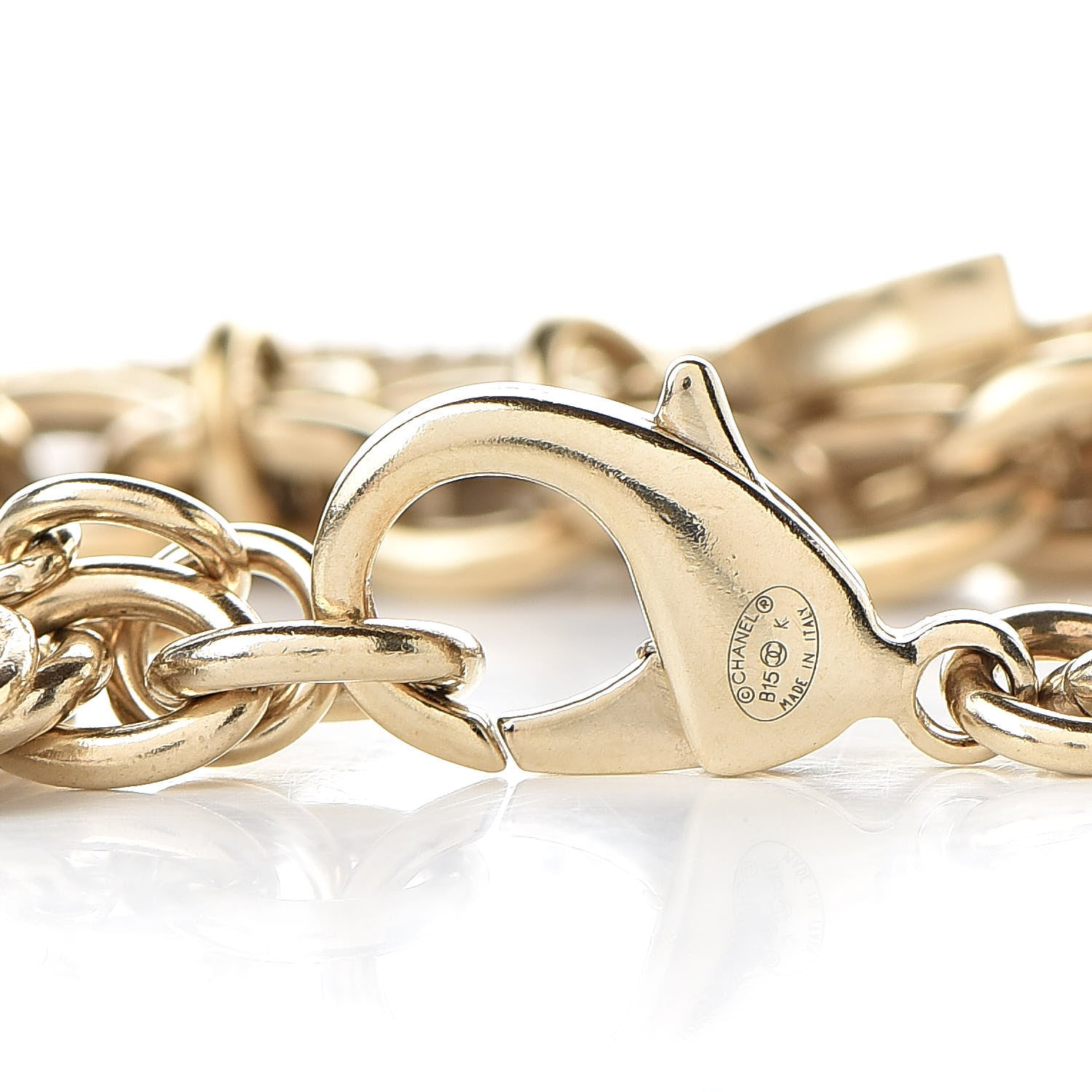 Chanel CC Quilted Medallion Bracelet Gold 4 of 5