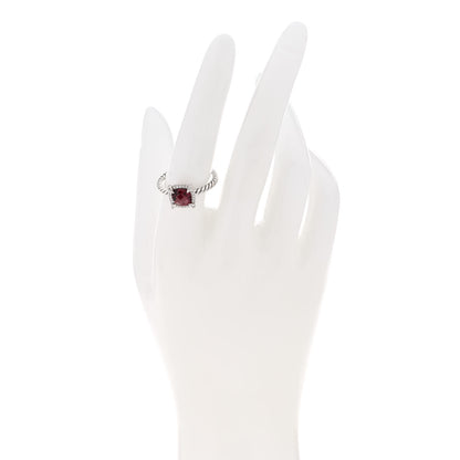 David Yurman Sterling Silver Diamond Garnet 7mm Petite Chatelaine Pave Bezel Ring 57 8 2 of 6