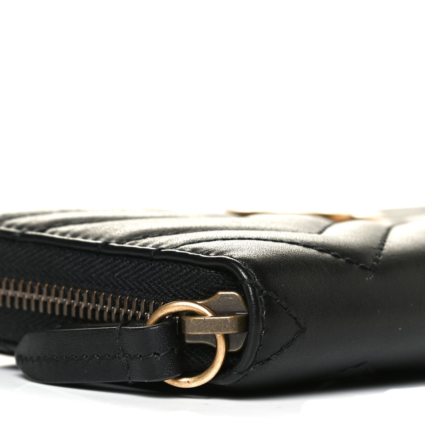 Calfskin Matelasse GG Marmont Zip Around Wallet Black