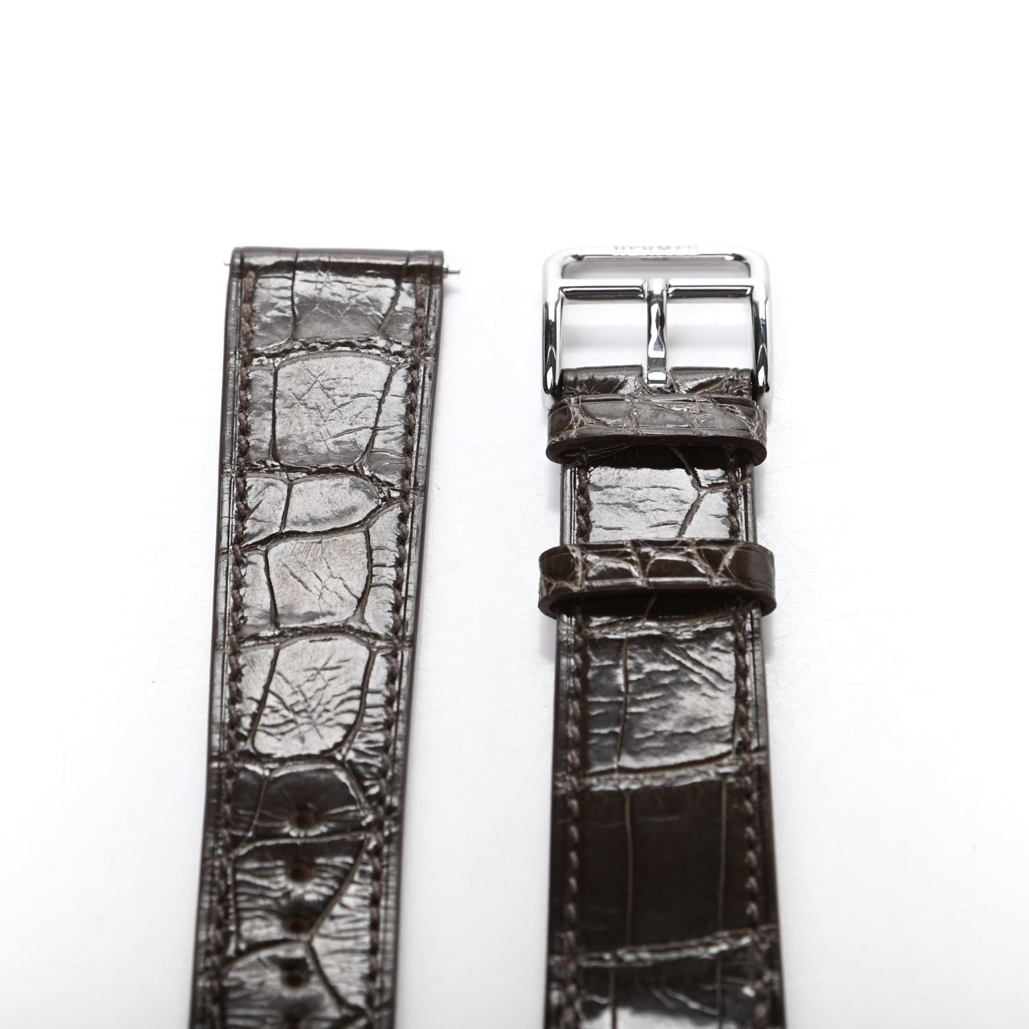 Hermes Shiny Alligator Heure H Hour Watch MM Strap Ebene 3 of 7