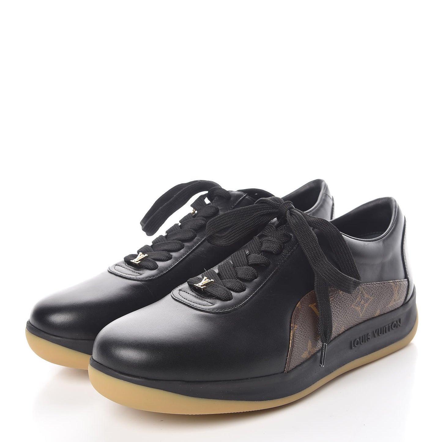 X SUPREME Calfskin Monogram Sneakers 7.5 Black