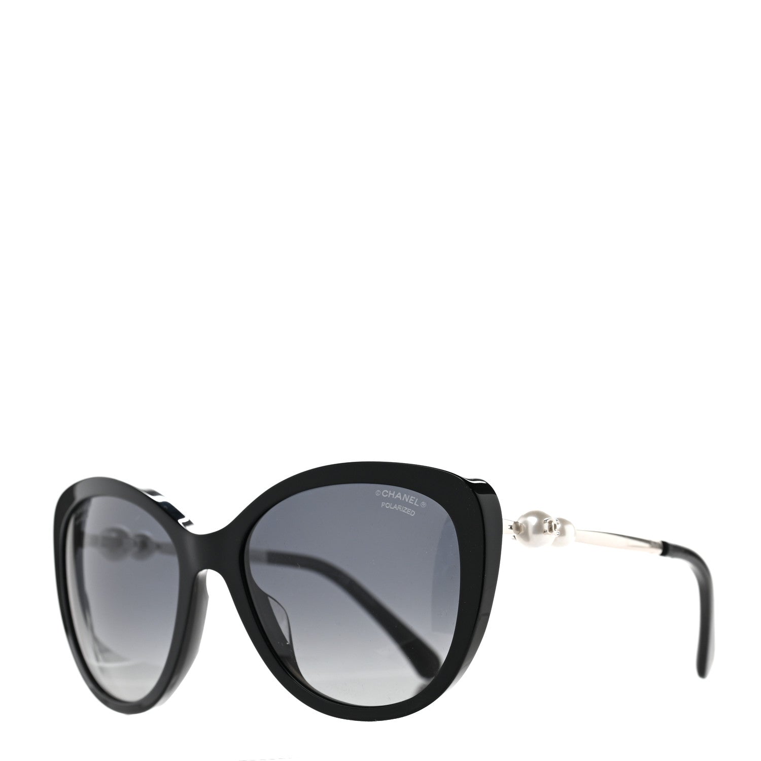 Chanel Acetate Polarized Butterfly Winter Pearl Sunglasses 5339-H-A Black 1 of 7