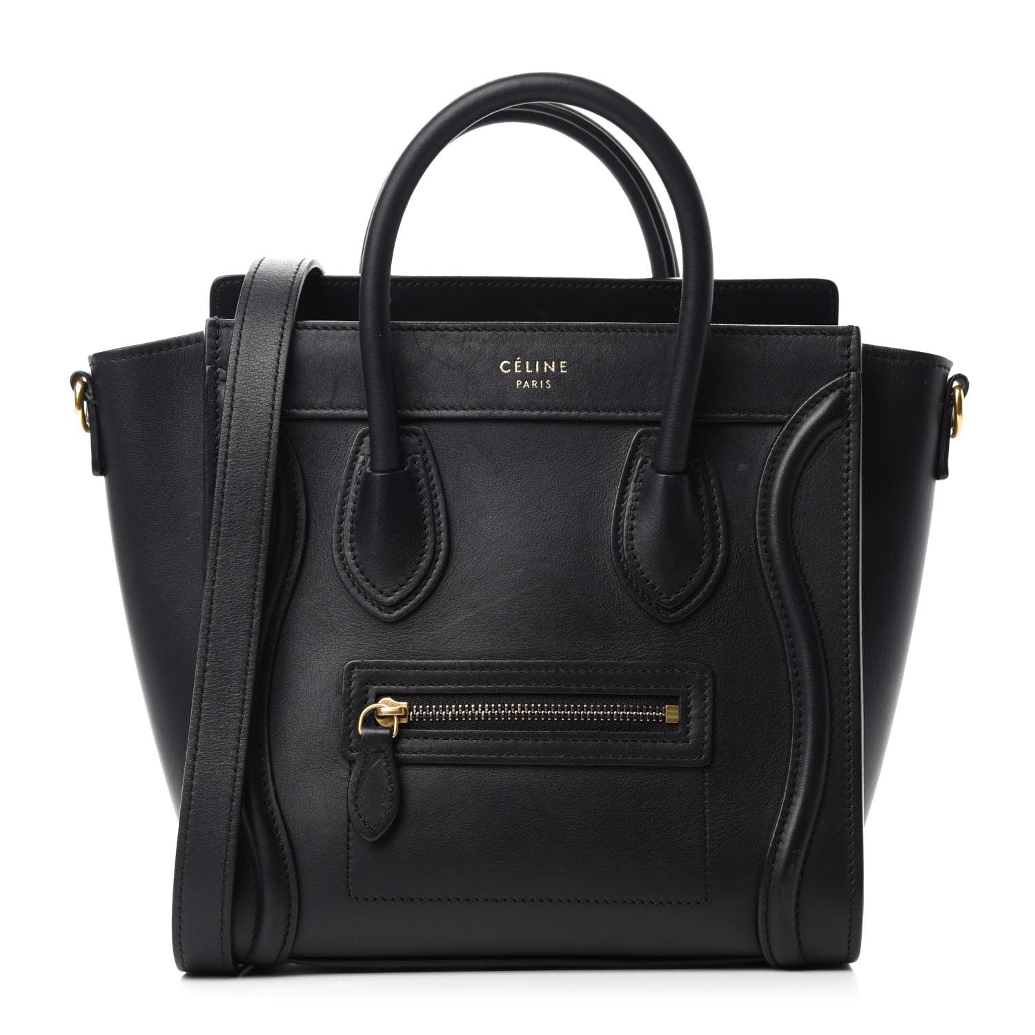 Celine Smooth Calfskin Nano Luggage Black 1 of 9