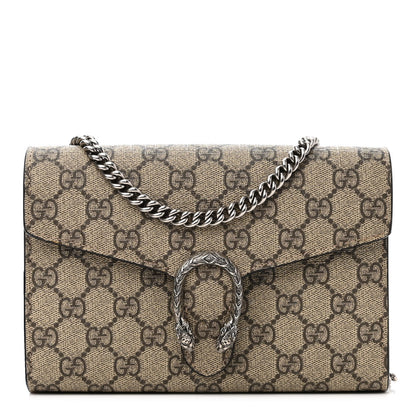 Gucci GG Supreme Monogram Mini Dionysus Chain Wallet Beige Taupe 1 of 12