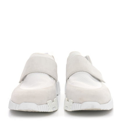 Hermes Suede Goatskin Knit H Womens Sneakers 39 White 2 of 7