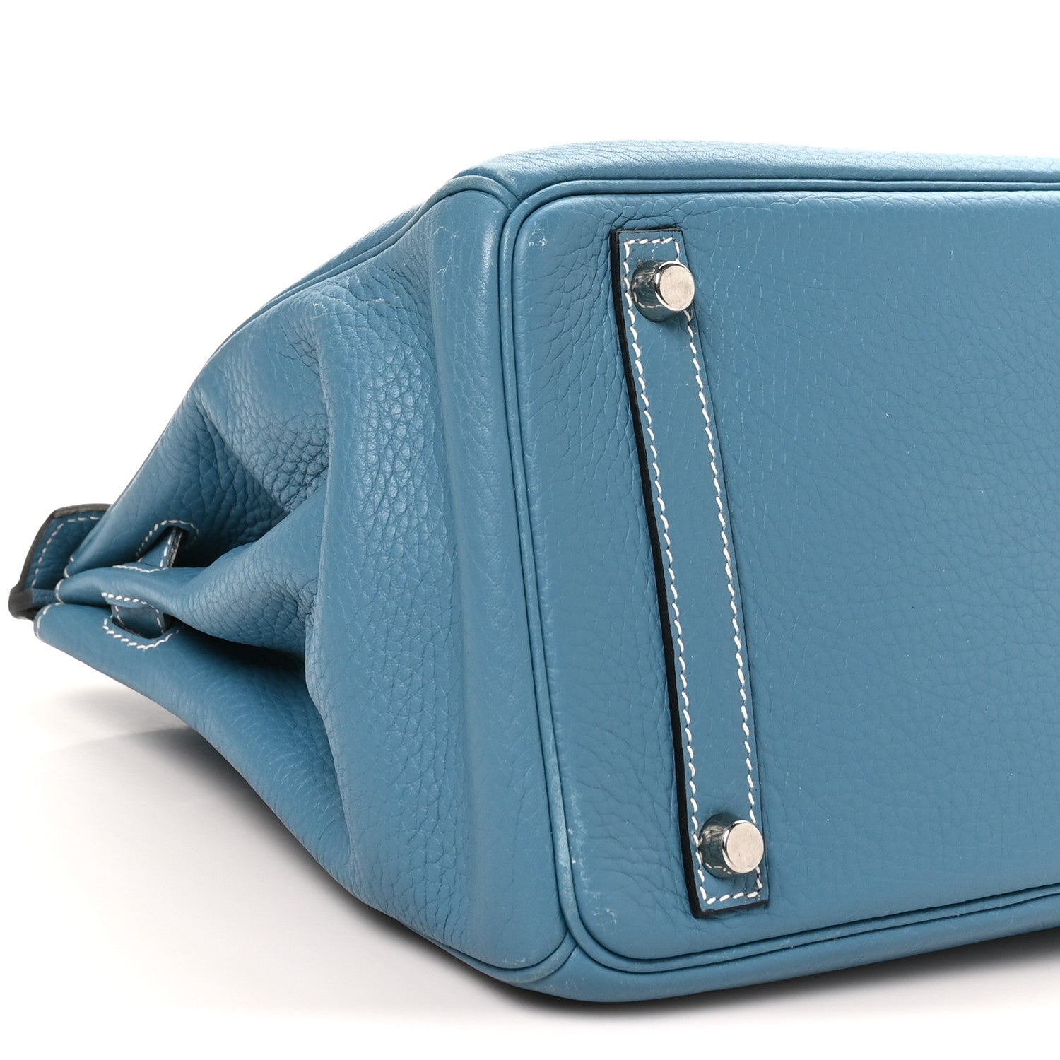Hermes Taurillon Clemence Birkin 30 Blue Jean 9 of 11