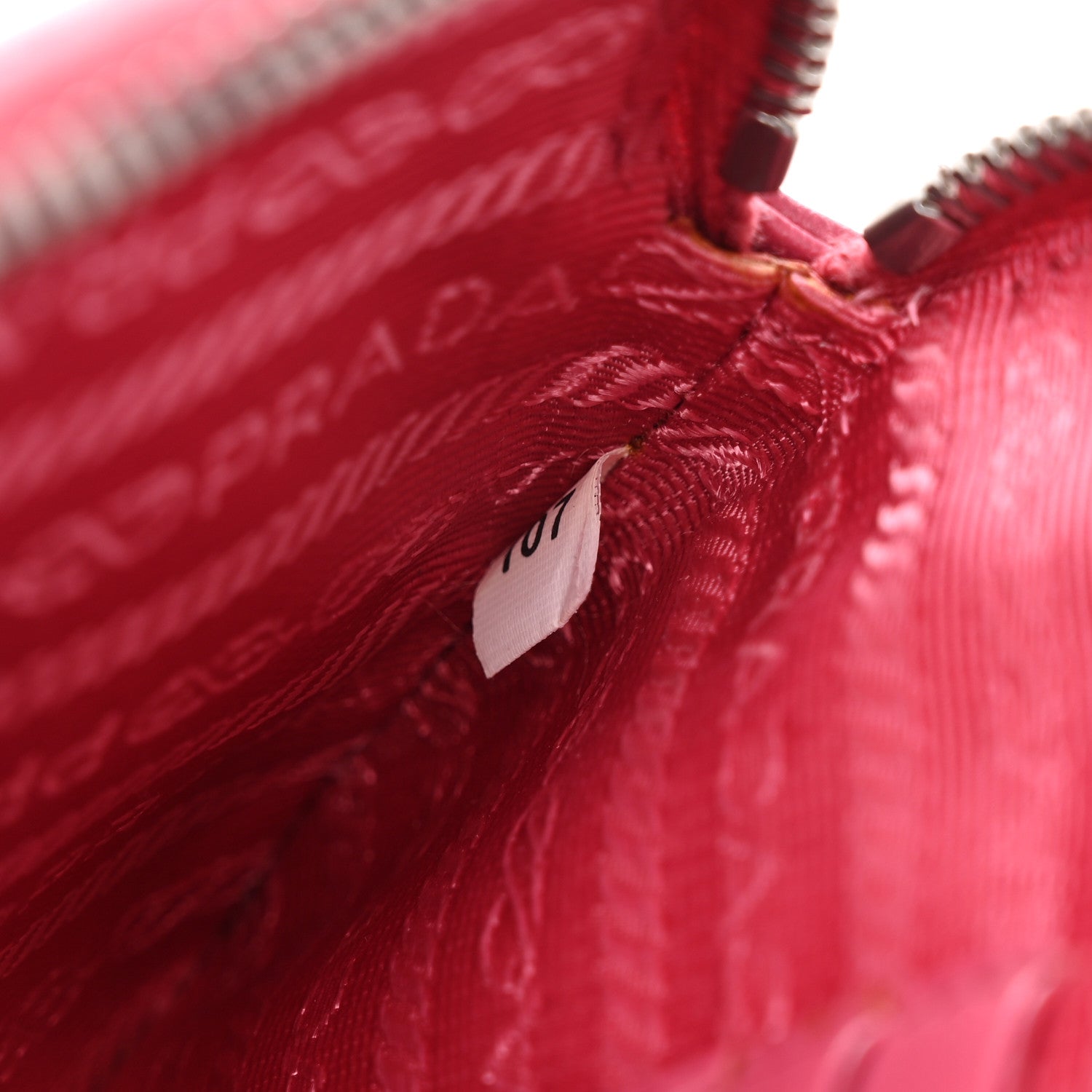 Prada Nappa Impunture Diagramme Mini Double Zip Chain Crossbody Bag Peonia 8 of 15