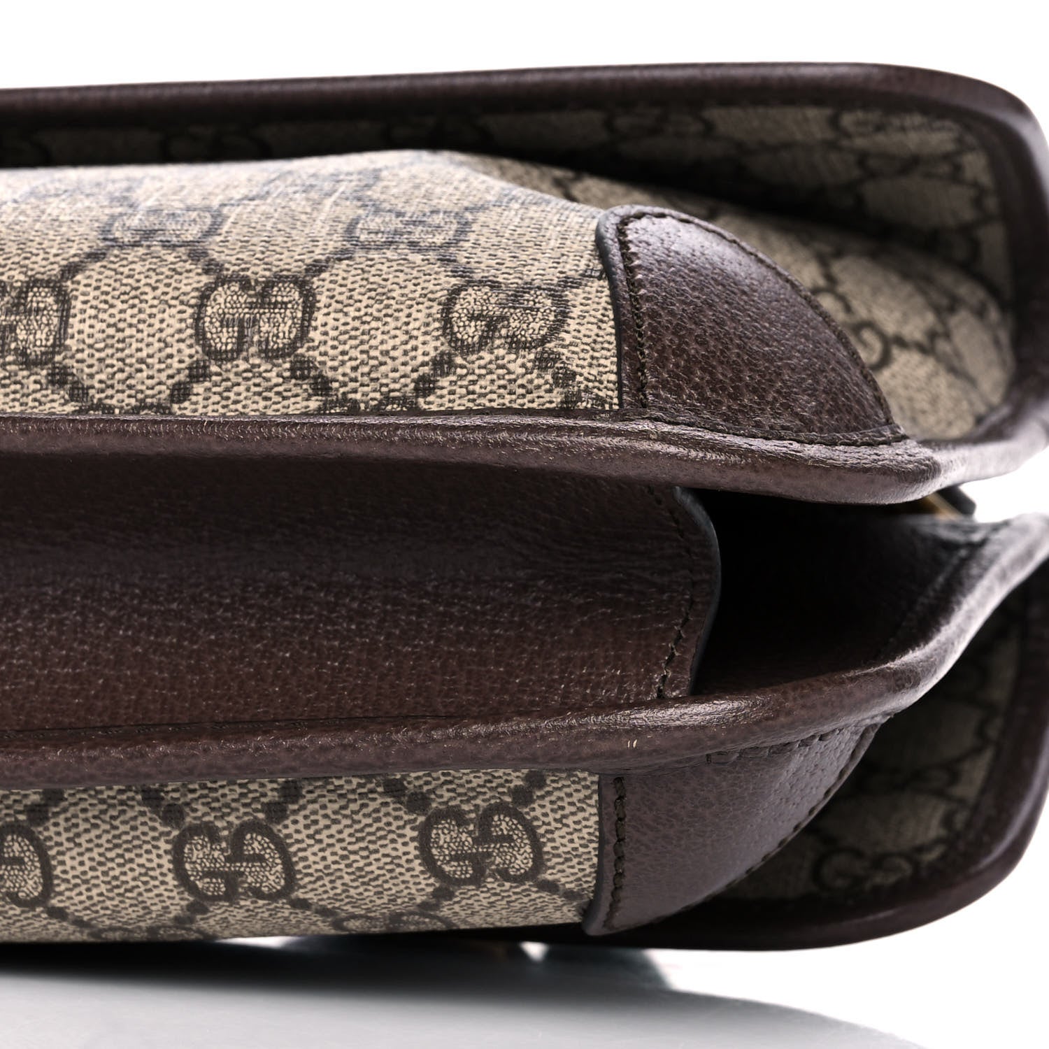 Gucci GG Supreme Monogram Web Small Neo Vintage Double Flap Messenger Bag Beige New Acero 12 of 14