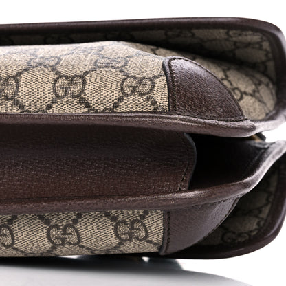 Gucci GG Supreme Monogram Web Small Neo Vintage Double Flap Messenger Bag Beige New Acero 12 of 14
